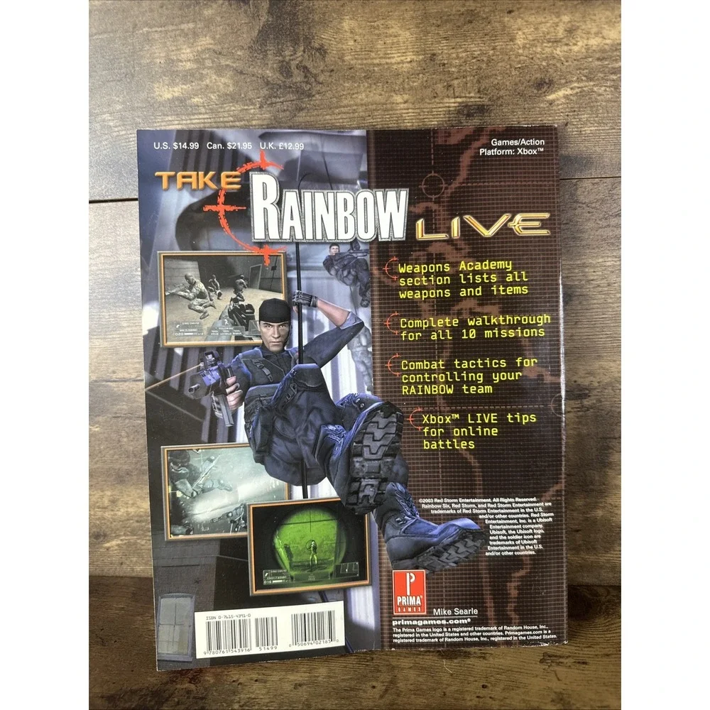 Rainbow Six 3 Prima Official Strategy Guide Xbox Ubisoft Tom Clancy Super Clean